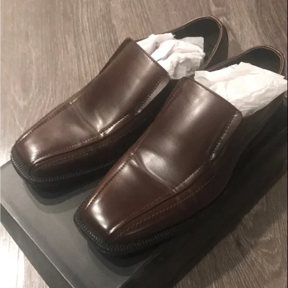 ALFANI Casual Men Leather Shoes Size 8.5M Made In Italy Brown s-l400.jpg main image 3